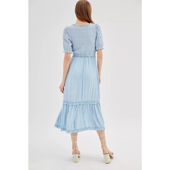 Urban Outfitters Picnic Time Midi Dress Light Blue - Size M - NWT - Picture 2 of 7